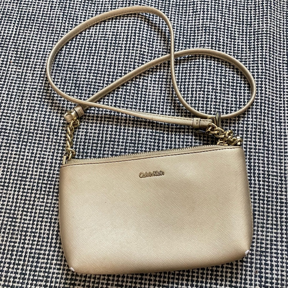 Calvin Klein gold crossbody bag